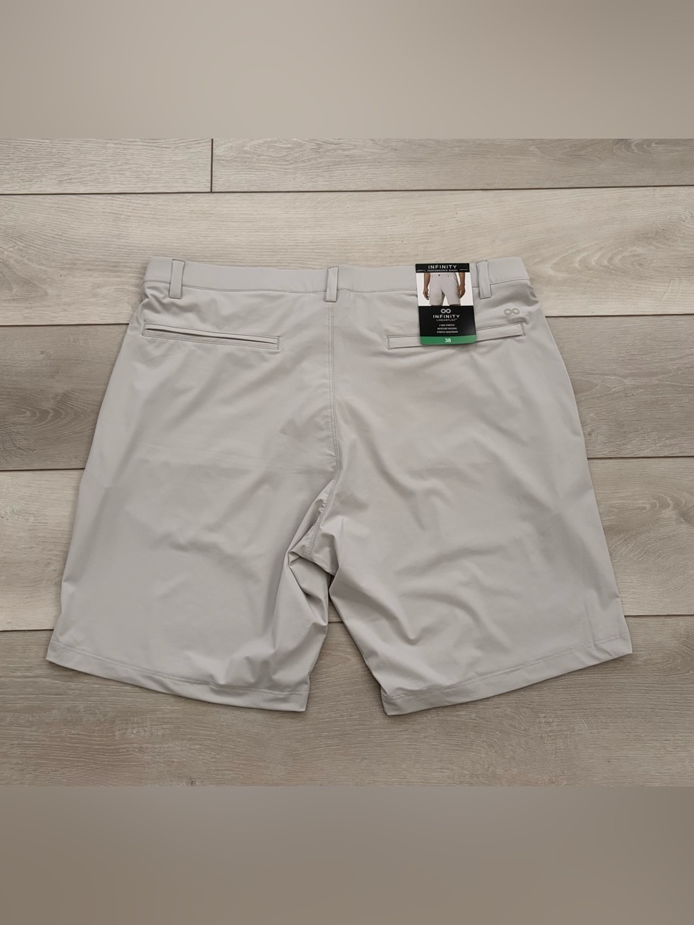 NFINITY Men's Light Gray Athletic Hybrid Shorts - Picture 2 of 6